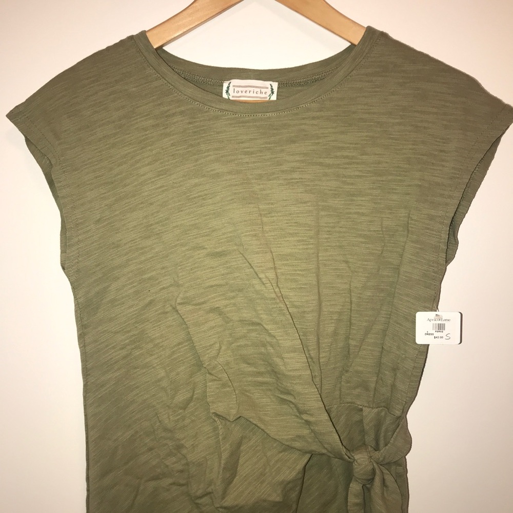 LoveRichie Tie Light Green Tee Shirt Dress- S - Picture 5 of 7